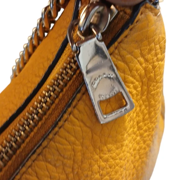 Coach Carrie Orange Pebbked Leather Handbag - Picture 11 of 13